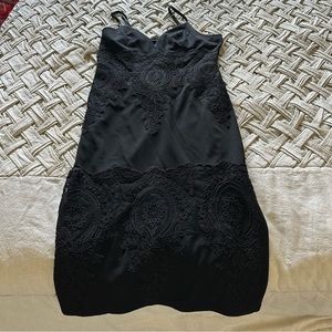 Black spaghetti strap dress with lace detail, Size M